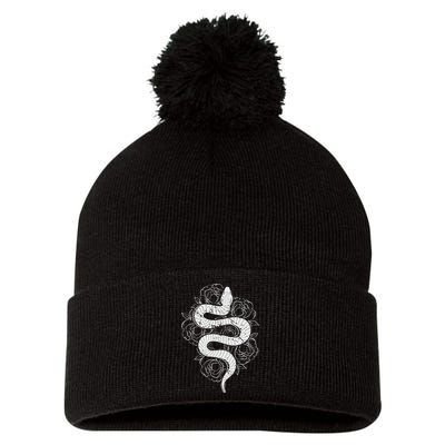 Reptile Snake Whisperer Rose Flower Snake Pom Pom 12in Knit Beanie