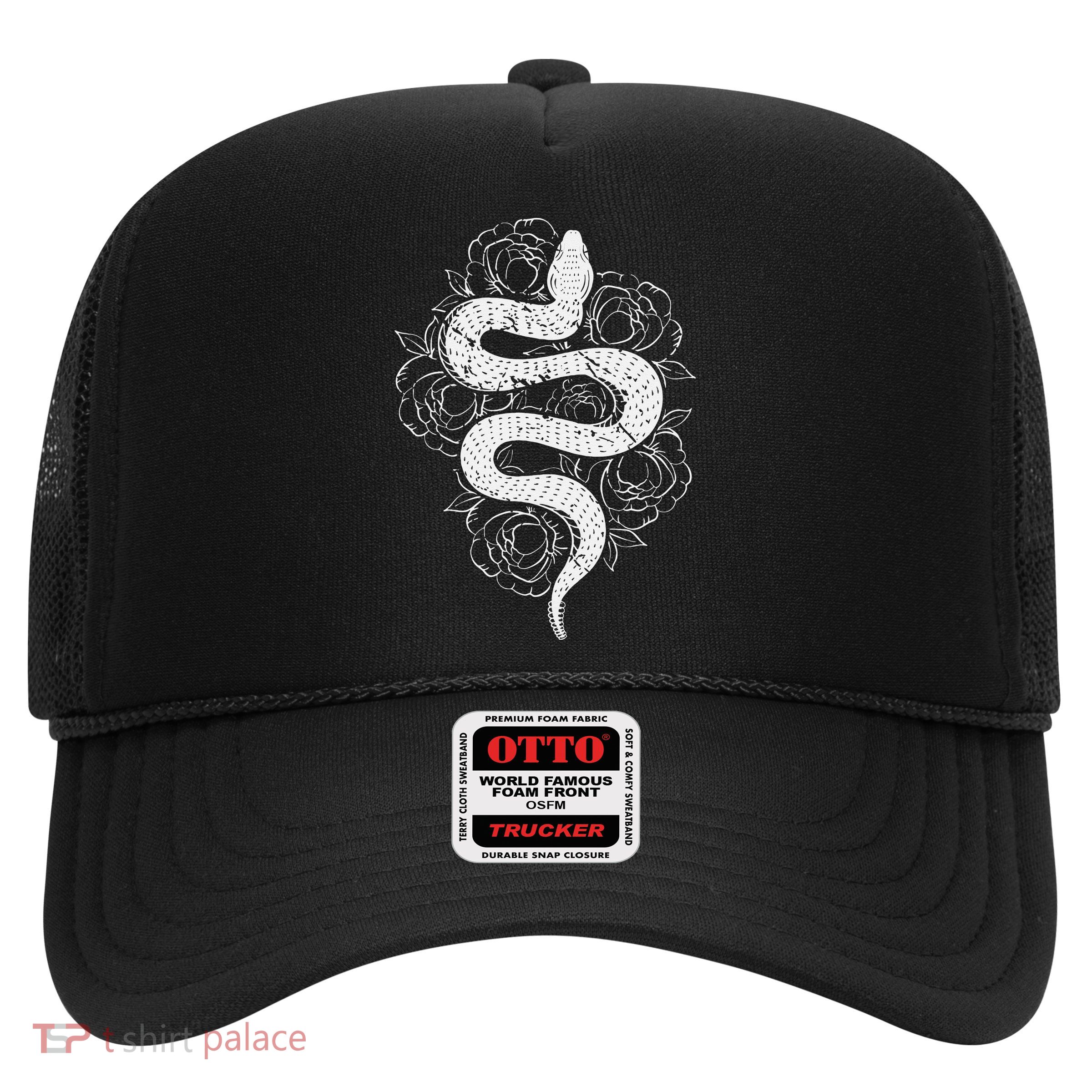 Reptile Snake Whisperer Rose Flower Snake Trucker Hat