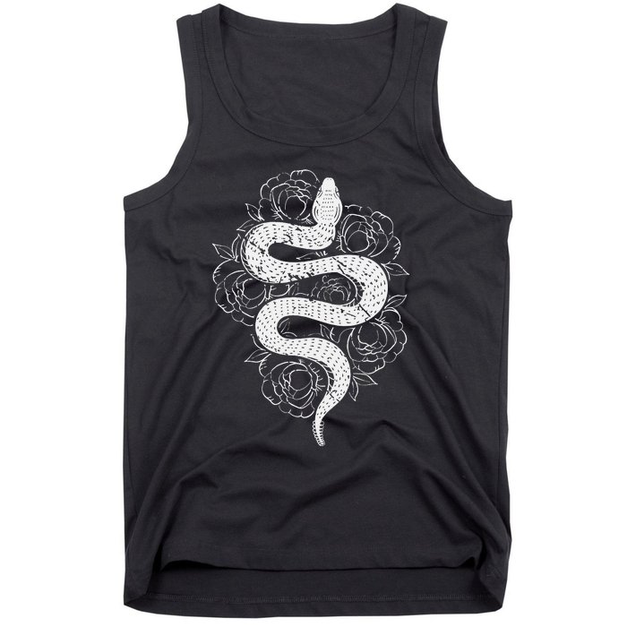 Reptile Snake Whisperer Rose Flower Snake Tank Top