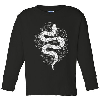 Reptile Snake Whisperer Rose Flower Snake Toddler Long Sleeve Shirt