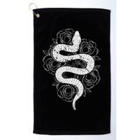 Reptile Snake Whisperer Rose Flower Snake Golf Towel