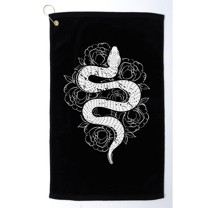 Reptile Snake Whisperer Rose Flower Snake Golf Towel
