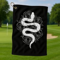 Reptile Snake Whisperer Rose Flower Snake Golf Towel