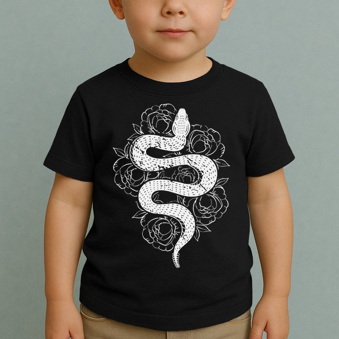 Reptile Snake Whisperer Rose Flower Snake Toddler T-Shirt