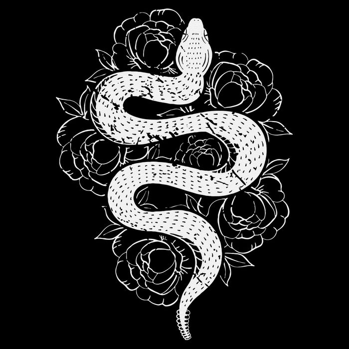 Reptile Snake Whisperer Rose Flower Snake Cropped Pullover Crew