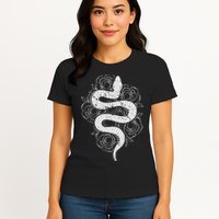 Reptile Snake Whisperer Rose Flower Snake Womens T-Shirt