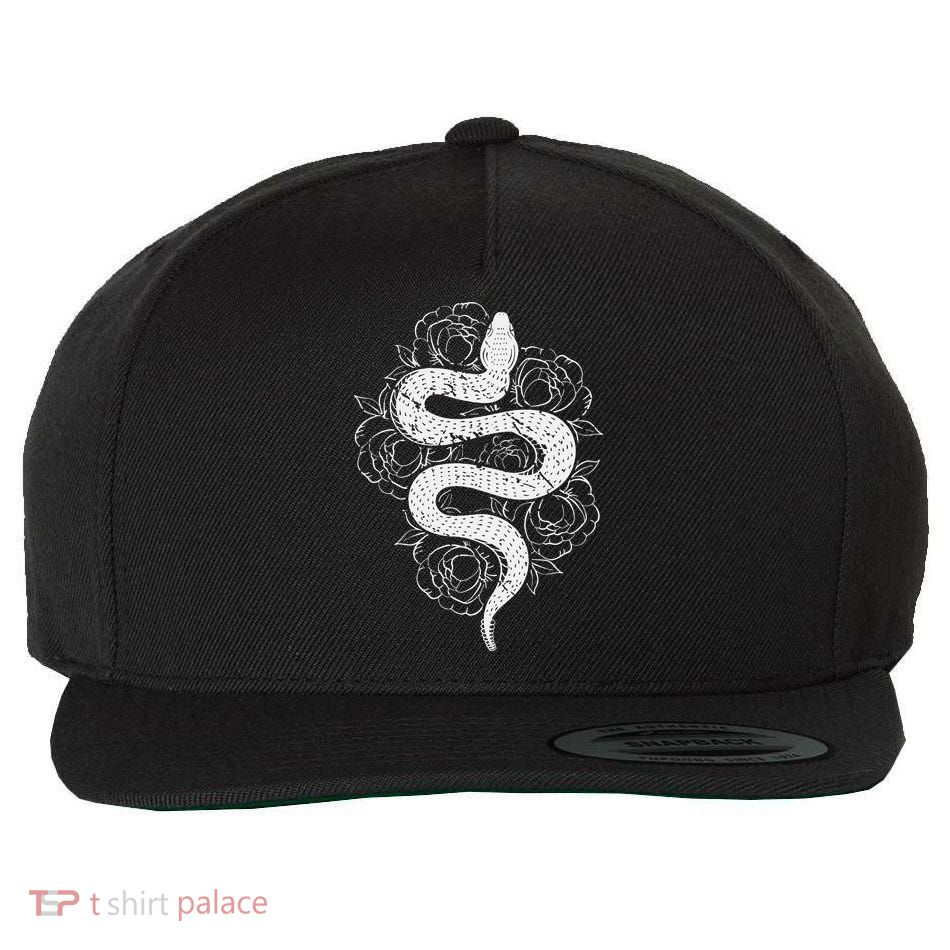 Reptile Snake Whisperer Rose Flower Snake Wool Snapback Cap