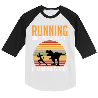 Running Sometimes We All Need A Little Motivation Quote Kids Colorblock Raglan Jersey