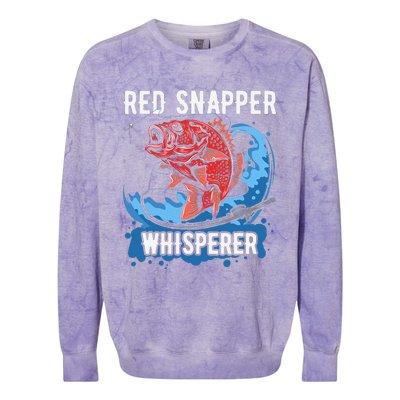 Red Snapper Whisperer Deep Sea Fishing Bass Colorblast Crewneck Sweatshirt