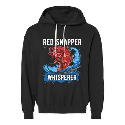 Red Snapper Whisperer Deep Sea Fishing Bass Garment-Dyed Fleece Hoodie