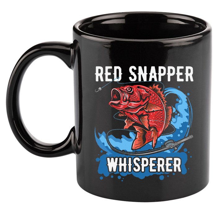 Red Snapper Whisperer Deep Sea Fishing Bass 11oz C Handle Ceramic Mug