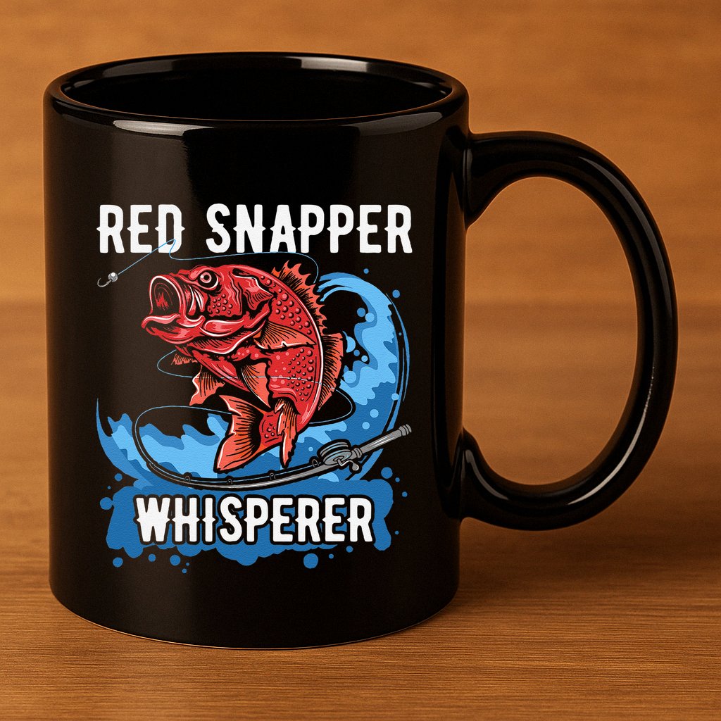 Red Snapper Whisperer Deep Sea Fishing Bass 11oz C Handle Ceramic Mug