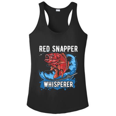 Red Snapper Whisperer Deep Sea Fishing Bass Ladies PosiCharge Competitor Racerback Tank