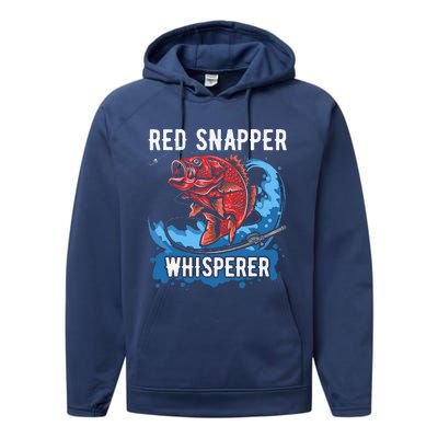 Red Snapper Whisperer Deep Sea Fishing Bass Performance Fleece Hoodie