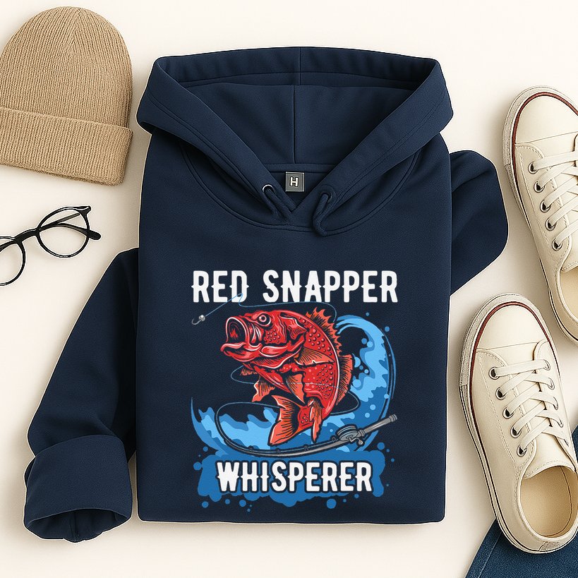 Red Snapper Whisperer Deep Sea Fishing Bass Hoodie