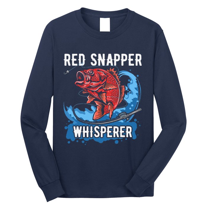 Red Snapper Whisperer Deep Sea Fishing Bass Long Sleeve Shirt