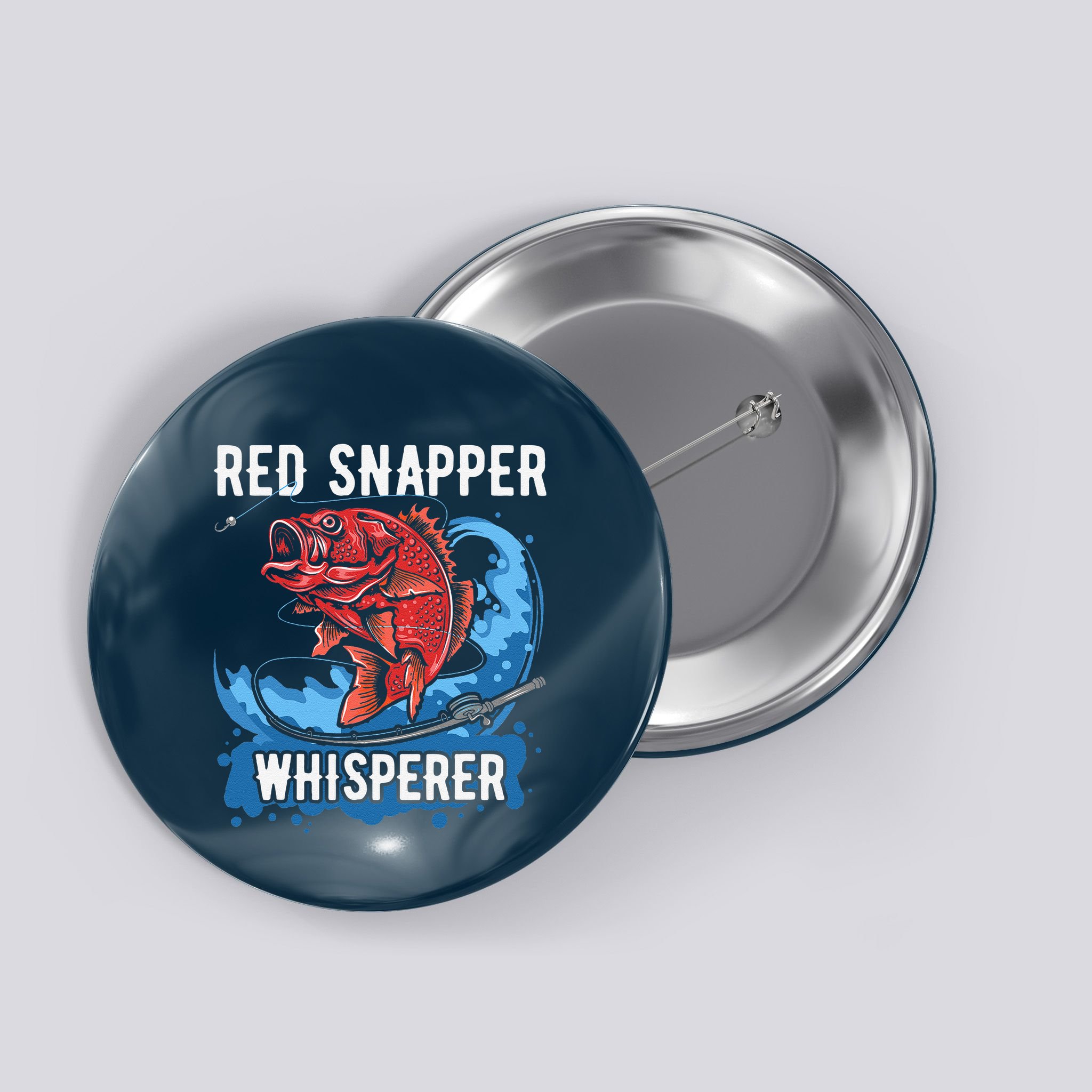 Red Snapper Whisperer Deep Sea Fishing Bass Button