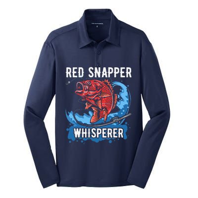 Red Snapper Whisperer Deep Sea Fishing Bass Silk Touch Performance Long Sleeve Polo