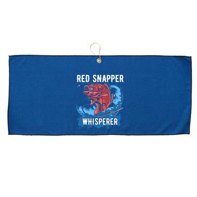 Red Snapper Whisperer Deep Sea Fishing Bass Large Microfiber Waffle Golf Towel
