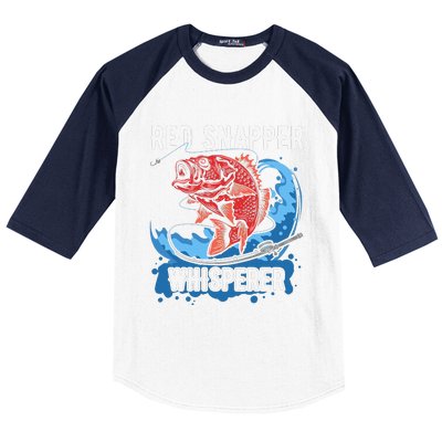 Red Snapper Whisperer Deep Sea Fishing Bass Baseball Sleeve Shirt