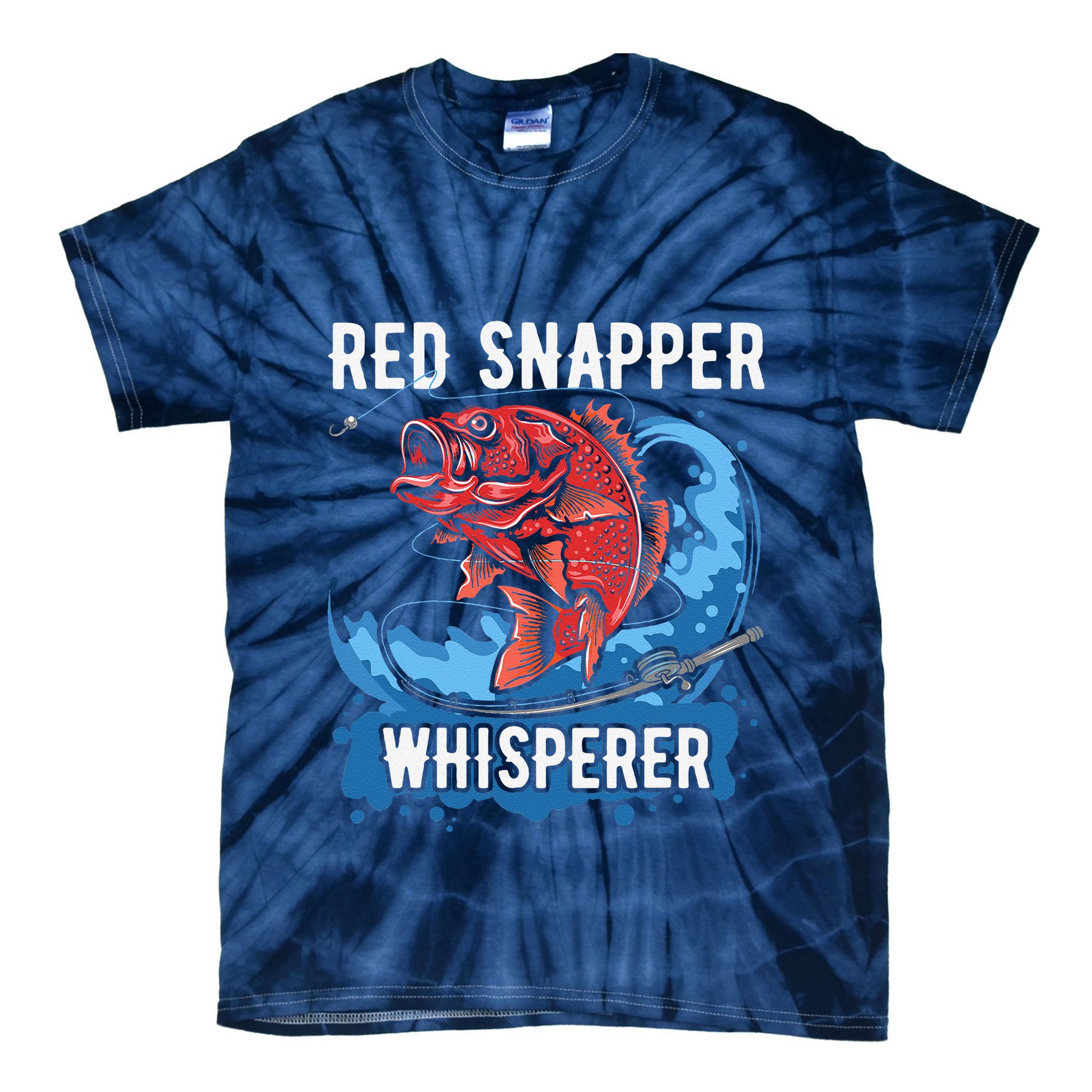Red Snapper Whisperer Deep Sea Fishing Bass Tie-Dye T-Shirt