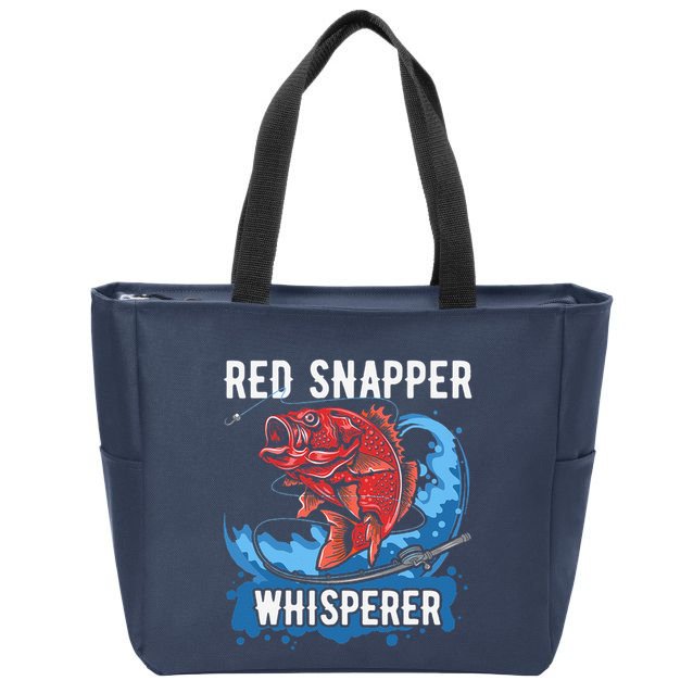 Red Snapper Whisperer Deep Sea Fishing Bass Zip Tote Bag