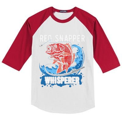 Red Snapper Whisperer Deep Sea Fishing Bass Kids Colorblock Raglan Jersey