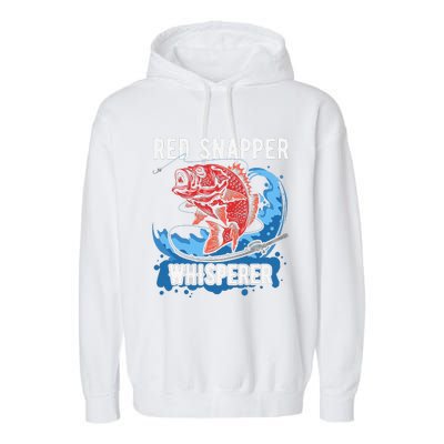 Red Snapper Whisperer Deep Sea Fishing Bass Garment-Dyed Fleece Hoodie