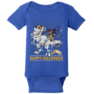 Rocker Skeleton Witch Riding Mummy Dinosaur T Rex Halloween Gift Baby Bodysuit