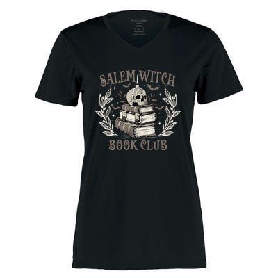 Retro Salem Witch Book Club Halloween Witch Women's Momentum V-Neck T-Shirt