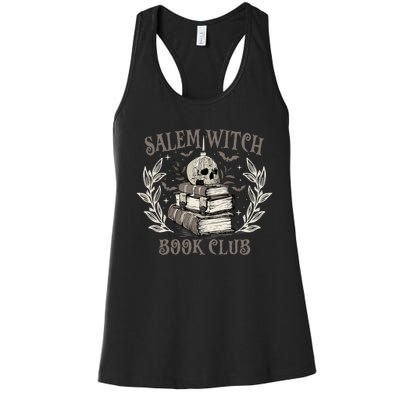 Retro Salem Witch Book Club Halloween Witch Women's Racerback Tank