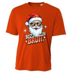 Rizzmas Santa Xmas Rizz The Season Bruh Funny Christmas Cooling Performance Crew T-Shirt