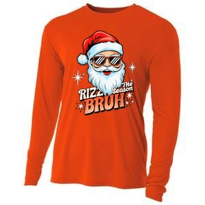 Rizzmas Santa Xmas Rizz The Season Bruh Funny Christmas Cooling Performance Long Sleeve Crew