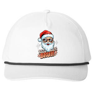 Rizzmas Santa Xmas Rizz The Season Bruh Funny Christmas Snapback Five-Panel Rope Hat