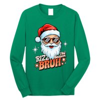 Rizzmas Santa Xmas Rizz The Season Bruh Funny Christmas Long Sleeve Shirt