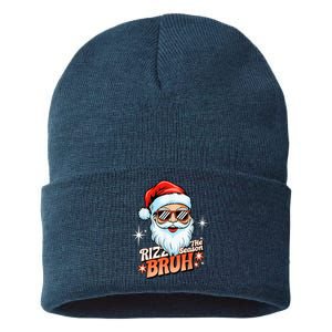 Rizzmas Santa Xmas Rizz The Season Bruh Funny Christmas Sustainable Knit Beanie