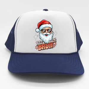 Rizzmas Santa Xmas Rizz The Season Bruh Funny Christmas Trucker Hat