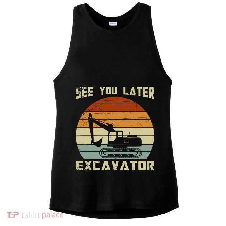 Retro See You Later Excavator Ladies PosiCharge Tri-Blend Wicking Tank