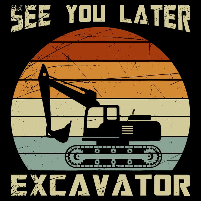 Retro See You Later Excavator Impact Tech Backpack
