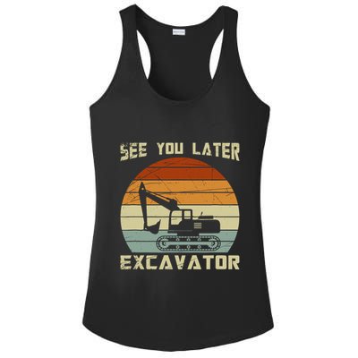 Retro See You Later Excavator Ladies PosiCharge Competitor Racerback Tank