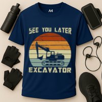 Retro See You Later Excavator Cooling Performance Crew T-Shirt