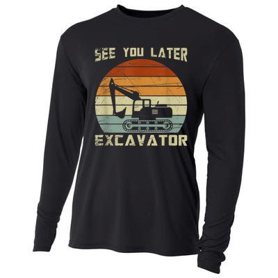 Retro See You Later Excavator Funny Gift Cooling Performance Long Sleeve Crew