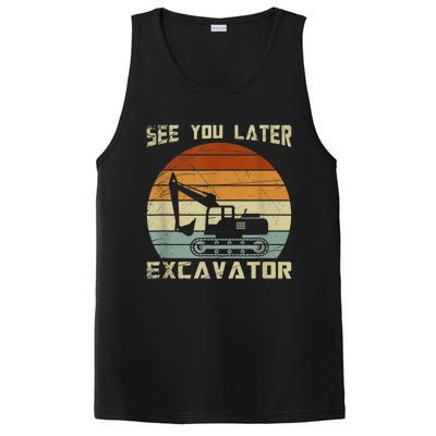 Retro See You Later Excavator Funny Gift PosiCharge Competitor Tank