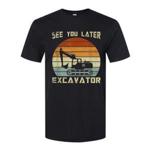 Retro See You Later Excavator Funny Gift Softstyle CVC T-Shirt