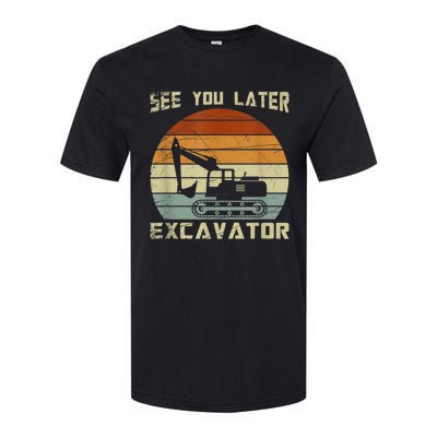 Retro See You Later Excavator Funny Gift Softstyle CVC T-Shirt