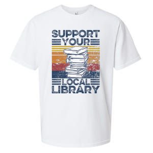 Retro Support Your Local Library Library Lover Book Reader Sueded Cloud Jersey T-Shirt