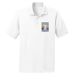 Retro Support Your Local Library Library Lover Book Reader PosiCharge RacerMesh Polo