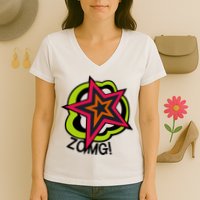 Ryuji Sakamoto Zomg Women's V-Neck T-Shirt