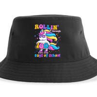 Rollin Through 100 Days Of School Roller Skating Unicorn Sustainable Bucket Hat