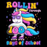 Rollin Through 100 Days Of School Roller Skating Unicorn Bucket Hat